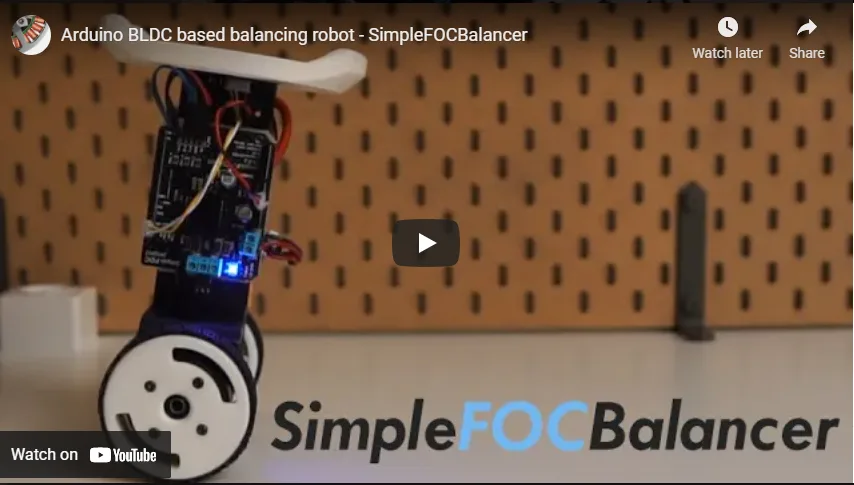 SimpleFOC Arduino balancer: BLDC two-wheel balancing robot photo 2